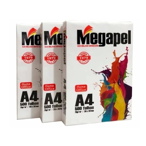 5000 Folhas de Papel Sulfite A4 21x30cm - Caixa com 10 Unidades de 500 Folhas