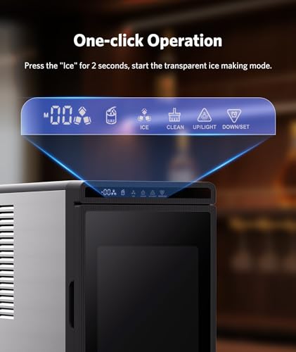 Image of Electactic Crystal Clear Cubic Ice Makers Countertop -Makes 3 Large, 1.6 inch Clear Ice Cubes in 15 Mins, 24h Timer, Self-Cleaning Ice Maker with 5 Ice Cube Sizes for Cocktails, Whiskey & Bourbon