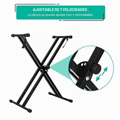 Soporte de Teclado Ajustable en Altura, Estilo X, para Piano y Sintetizador, 95 x 43 cm