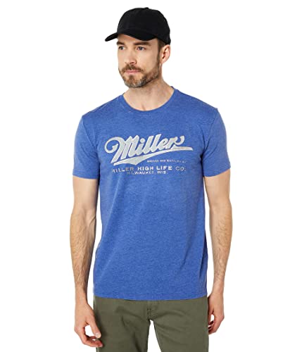 T-shirt Lucky Brand Miller Script bleu mazarine taille M pour homme en coton premium
