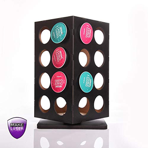 Porta Capsula Dolce Gusto 32 Capsulas de Café Preto Giratorio