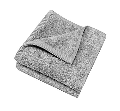 Allure Pack of 2 Bamboo Face Cloths 30 x 30cm – Luxury Super Soft Hypo-Allergenic Plush 550GSM Pair of Flannel Towels (Silver Grey)