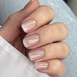 French Tip Press on Nails Medium Long Fake Nails Square Bling Glossy False Nail Coffin Full Cover French Nail Kit Set with Adhesive Tabs Artificial Nails Finger Manicure for Women-24pcs