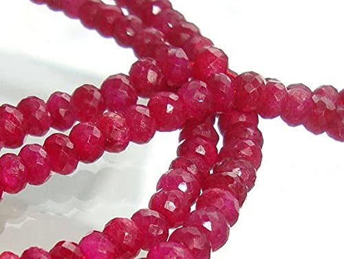 Rubis en perles rondelles de haute qualité, pierres naturelles 4.5-5mm pour joaillerie.
