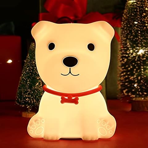 ZKLiLi Kids Night Light, Cute Dog Night Light for Bedroom, Puppy Nightlights Birthday Gifts for Boys Girls Baby, Remote Control Silicone Lamps, Animal Night Light Cover