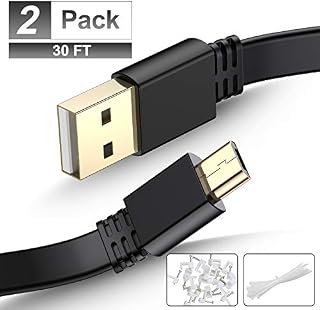 Elebase Micro USB Power Cable 30 Feet (2 Pack),Flat Micro USB Charging Cord,Charger