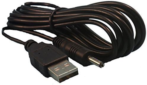 USB Male to Barrel Male Charging Cable - Extra long 78in = 200cm - Replacement for Most Book Lights and OLDEST model of Ecologic Mart Reading Lamp/Music Stand - Plug 3.5mm OD x 1.3mm ID x 11mm L