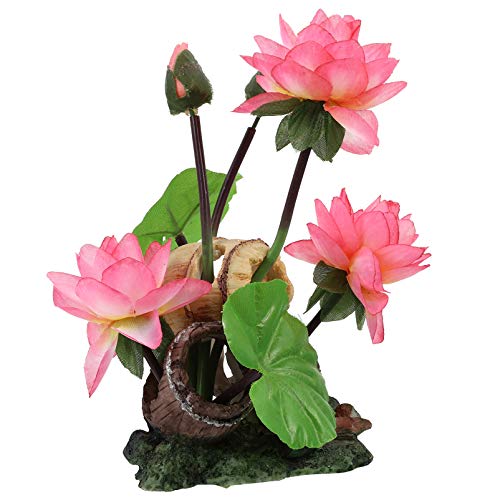 Balacoo Aquarium Artificial Lotus Flowers Fish Tank Water Lily Aquarium Landscape Ornament Fish Tank Decorations Desk Tabletop Decoration, 12X9.5X20Cm (Fel3Mglb0Sna251K14237Eh) #TOP21