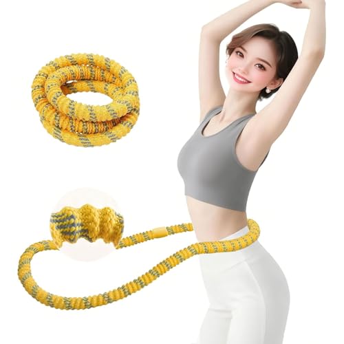 AKARzmellx【2025年新登場】静音折りたたみフラフープ ダイエット用 ソフトフラフープ ソフト全包み設計 腰に優しく肉挟み防止 ポータブル 軽量1.3kg ポリエステル素材 有酸素運動 屋内屋外兼用 ウエスト引き締め 男女兼用 柔らかいフラフープ