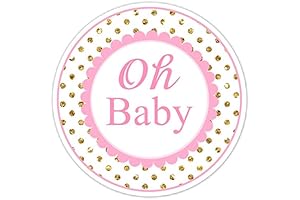 Oh Baby! Pink and Gold Polka Dot Pregnancy Stickers