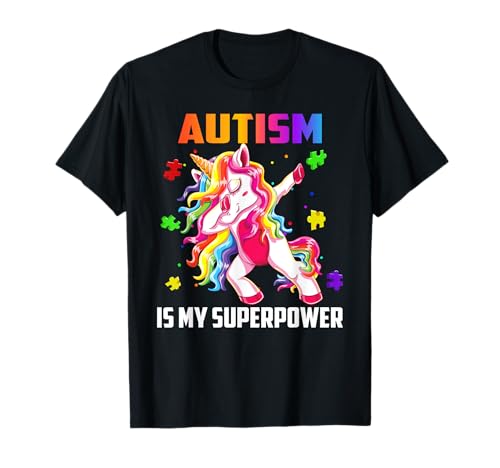 Autism Is My Superpower Dabbing unicornio regalo para niños y niñas Camiseta