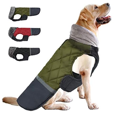 Etechydra Dog Coat Jackets Plush Reflective, Dog Jackets Reversible Winter Waterproof Windproof Dog Jacket Warm Clothes Coat Dog Vest for Small, Medium and Large Dogs, XL Cover