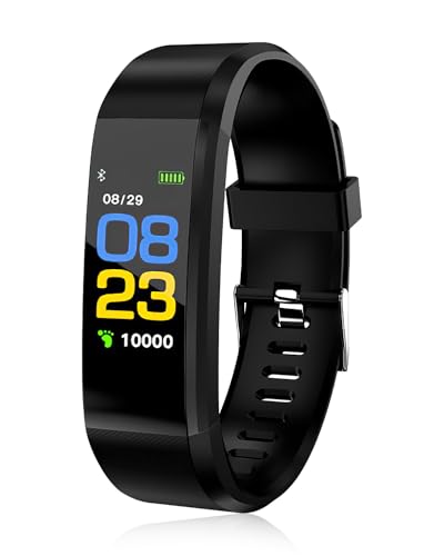 Fitness Tracker, Activity Tracker with Heart Rate Sleep Monitor Smart Watch with Step Calories Counter Stopwatch Pedometer Blood Oxygen IP67 Waterproof, 14 Sports Mode V2.1 for Women Men Kids (Black)
