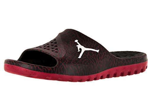 Jordan Nike Men's Super.Fly Team Slide Black/White/Gym Red Sandal 12 Men US