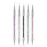 5 Pieces Double-Ended Nail Art Acrylic Point Drill Drawing Brush Pen， Double-Ended Nail Art Brushes，Nail Dotting Pens ，Acrylic Nail Brushes，Point Drill Nail Dotting Drawing Painting Tools