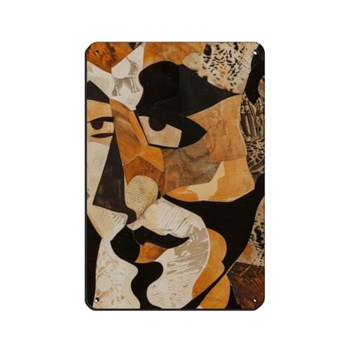 Innovativer Poster rétro abstrait Kubismus-Druck en métal chic art rétro