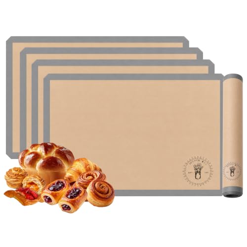 Silicone Baking Mats - Half Sheet Size Non-Stick Oven Safe Pack of 4