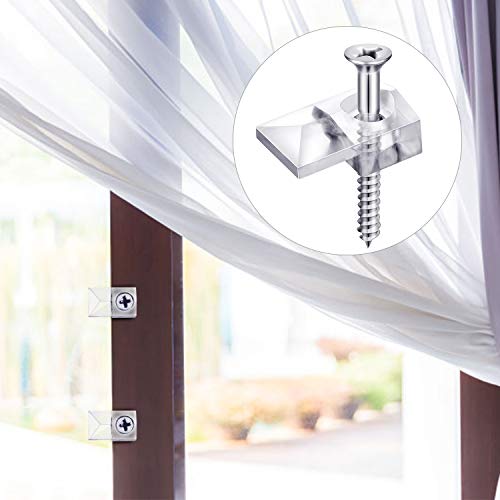 Blulu 20 Pack Mirror Holder Clips, Offset 0.24 Inch/ 6 mm, Glass Mirror Hanging Kit for Wall Mounting Hanging Retainer Fasteners with Screw and Anchors for Fixing Cabinet Door(Classic Style) by Blulu - Image 6