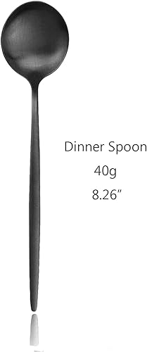 Miniatura 10 de Cucharas de café expreso negro mate, mini cucharas de té para café, cucharas pequeñas de acero inoxidable de 5.11 pulgadas para postre, juego de 6