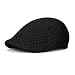 Duck Mesh Summer Gatsby Cap Mens Ivy Hat Golf Driving Sun Flat Cabbie Newsboy (Black)