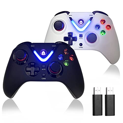 Rotomoon 2Pack Wireless Game Controller With Led Lighting Compatible With Xbox One S/X, Xbox Series S/X Gaming Gamepad, Remote Joypad With 2.4G Wireless Adapter Perfect For Fps Games #TOP14