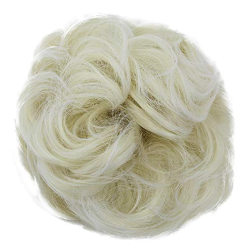 Caisha By Prettyshop Hairpiece Scrunchy Updo Bridal Hairstyle Voluminous Slightly Wavy Messy Bun White Blonde Mix G31E #TOP2