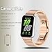 QHBAMD Metal Strap Compatible with Samsung Galaxy Fit 3 SM-R390, Thin Light Stainless Steel Band with Buckle Protective Cover for Galaxy Fit 3 (Rose Gold)