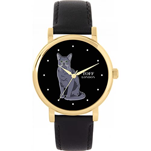 Toff London Ladies Russian Blue Cat Watch