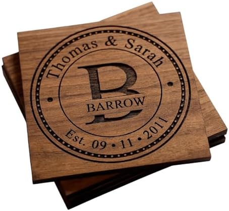 Personalized Coasters for Wedding Gifts, or Personalized Wooden C...