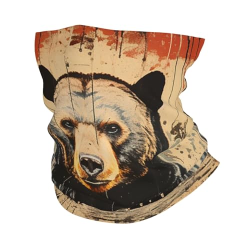 Pañuelo/Balaclava tipo cuello vintage Bear Old Rustic Brown Tribe para mujer y hombre, máscara para motocicleta, ciclismo, esquí y fiesta