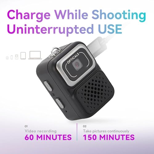 Image of FETACA Tiny Mini Camera with Filter Modes, HD Video, Flashlight & Keychain | Portable Cute Vlogging Camera for Travel, Gifts & Fun (Metallic Black)