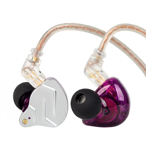 Image of KZ ZSN Pro in Ear Monitor Headphones, 1BA 1DD Hybrid Driver Wired Gaming Earbuds, Deep Bass Sound Wired Ear Buds, HiFi IEM for Gaming Music Video Calling Singer Musician Drummer DJ (with mic, Purple)