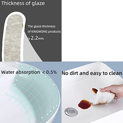 Kingwong Small Undermount Bathroom Sinks Rectangular 16 Inch Bathroom Vanity Sink White Porcelain Vessel Sink Cabinet 15.75" X 11.82" Ceramic Wash Basin Sink With Overflow Tiny Lavamanos Para Baños #TOP4
