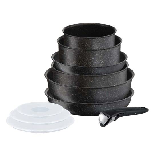Ingenio Authentic L6719552 10 Piece Induction Pots & Pan Cookware Set - Dark Stone