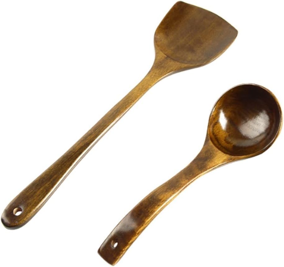 Cooking Spoons Spatulas 4 Pieces Wood Kitchen Utensils Sets Cooking Tool & Gadget Sets