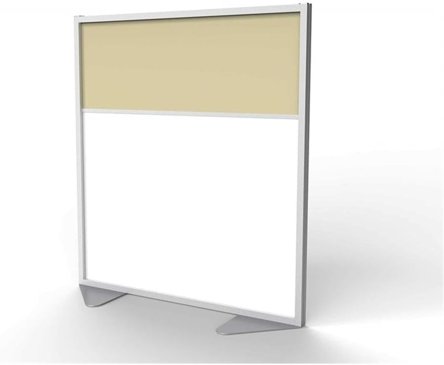 Pemberly Row Vinyl Floor Partition, 2 Split Panel Infill, Caramel Finish, 53.86" H x 48.06" W x 2.04" D, Lightweight Aluminum Frame, Satin Color, Modular Room Divider for Office or Classroom Use