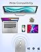 Bluetooth Mouse, Rechargeable Wireless Mouse Compatible with Macbook Air/Pro/Mac/iPad/Laptop/Tablet/Notebook/PC/Desktop, Slim Portable USB Mice for Windows/Linux/Android/(iOS 13.1.2 and Above), Sliver