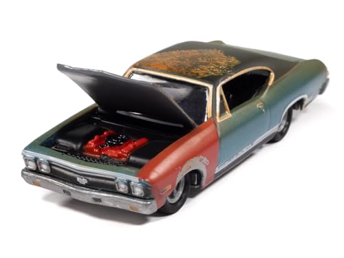 Johnny Lightning 1:64 Chevrolet Chevelle 1969 Turquesa miniatura 1