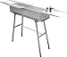 32" deluxe stainless charcoal kebab grill – 9 inch wide with 20 stainless skewers