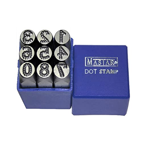 12MM Numbers Dotted Lattice Motorbike Car Chassis Number Stamp Steel Word Punch Matrix Stamp 0-8 HRC60
