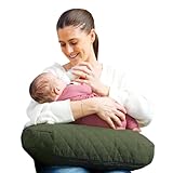 Boppy Nursing Pillow - Ergonomic Bottle & Breastfeeding Pillow with High, Firm, Large Area, Water-Repellent Cushion with Washable Cover; Baby Safety Alliance Verified - Quilted Moss