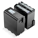 FirstPower NP-F970 Multifunctional Battery 2 Pack Compatible with Sony DCR-VX2100 DSR-PD150 FDR-AX1...