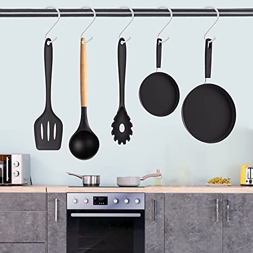 Mzekgxm Large Heavy Duty White S Hooks For Hanging, 6 Inch Non Slip Vinyl Coated Metal Closet S Hooks For Hanging Plants Outdoor Lights And Kitchen Pot Pan Cups Closet Towels Jeans Hats (4 Pack) #TOP2