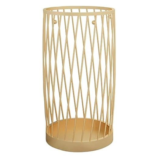 Suportes para Guarda-Chuva Suporte de guarda-chuva de malha de metal, suporte de guarda-chuva vintage com design aberto, preto, redondo, com bandeja de água e ganchos Decoração