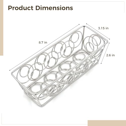 LUMINFLY 2 Pack Sugar Pocket Holders, Decorative Metal Storage Baskets, Elegant Wire Organizers for Tea Bags, Kitchen, Coffee Bar, Bathroom (8.7