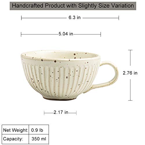 Bicrops Ceramic Retro Shaving Bowl, Wide Mouth, Large Capacity Shaving Mug, Easier To Lather (Off-White) #TOP5