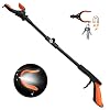 Kekoy 80cm Faltbare Greifer mit Licht, Greifzange für Senioren, 90°Drehbarer Kopf, Anti-Rutsch-Kiefer, Gemütlich Gummigriff, Langlebig Greif Arm mit Magnethaken für Müll Zange