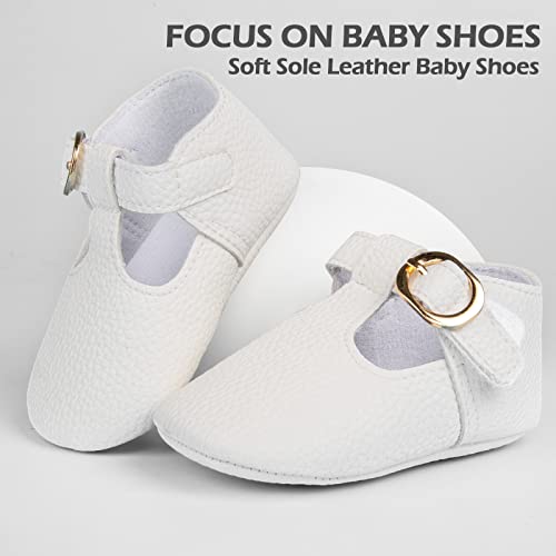 Hongteya Baby Girls Boys T-Strap Moccasins Baby Mary Jane Shoes Toddler Flats Infant Girl Shoes Pu Soft Soled For Baby First Walk (Multicolor) #TOP1