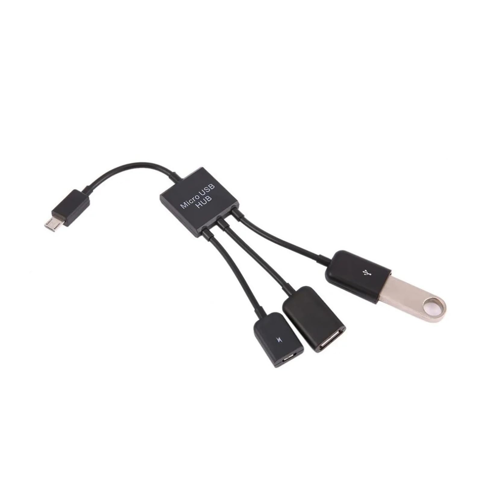 Adapter 3 w 1 Micro USB/typu C OTG, męski na podwójny USB 2.0 żeński koncentrator hosta do smartfona PC tabletu, kompaktowy kabel do synchronizacji danych typu Plug and Play (typ C)