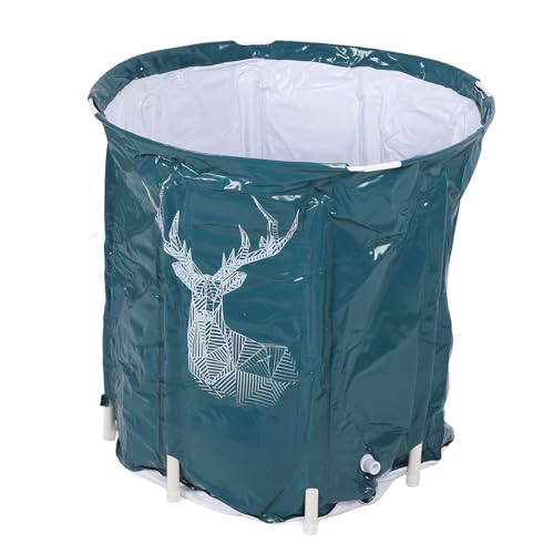 Generic ポータブル折りたたみ式バスタブ、PVC省スペース、快適で簡単に収納できる折りたたみ式バスタブ、家庭用ブラケット付き